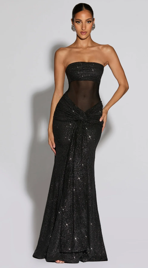 Maxi Dress - Black Sparkle