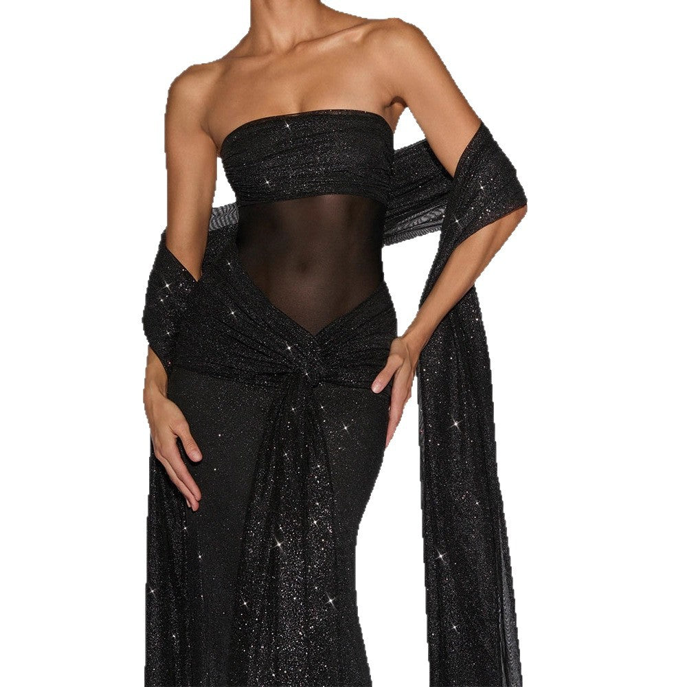 Maxi Dress - Black Sparkle