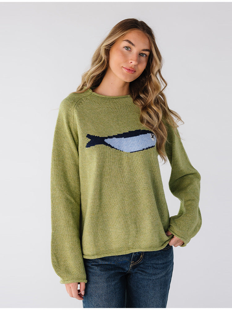 Olive Fisherman Sweater
