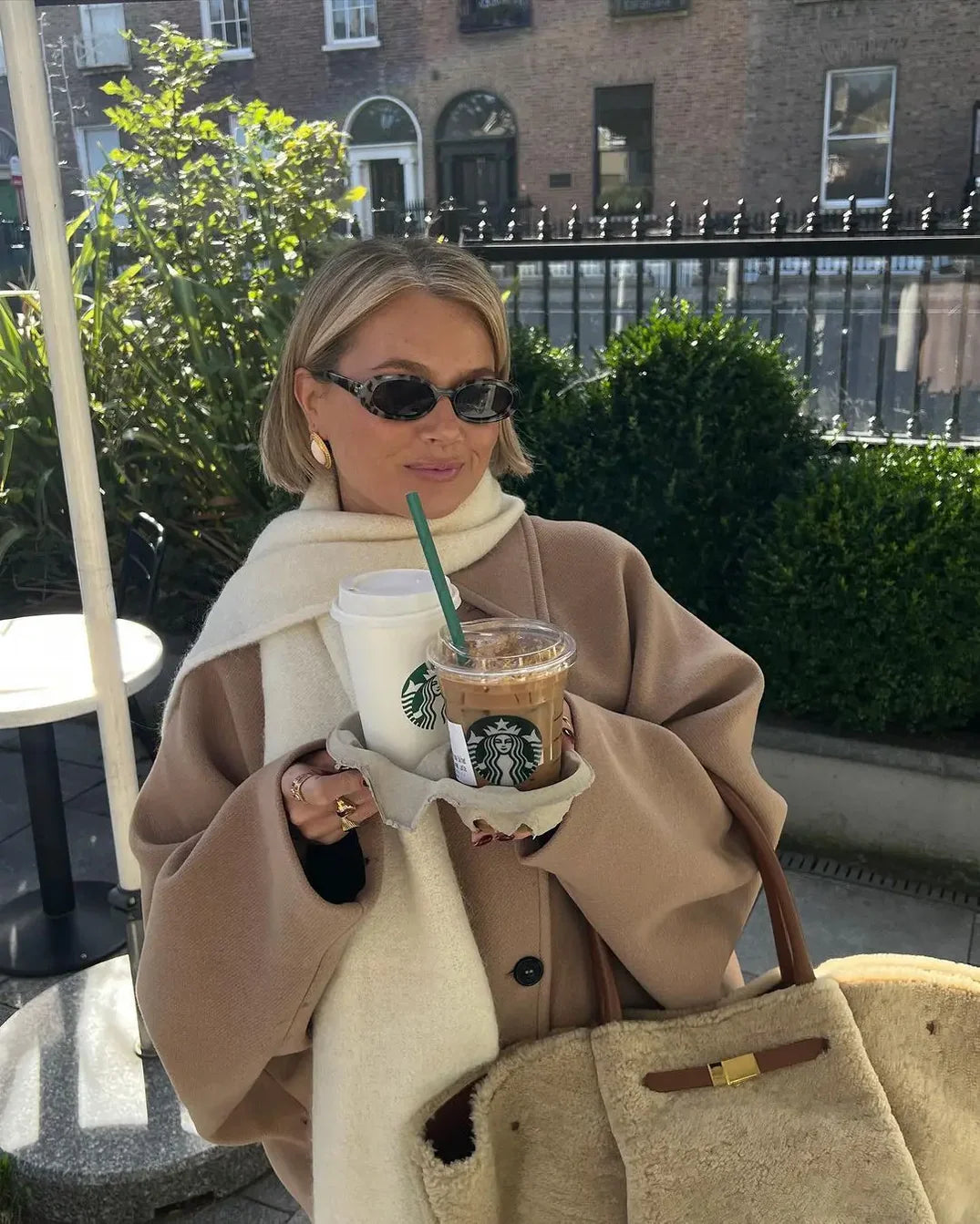 Trendy oversized wool jacket