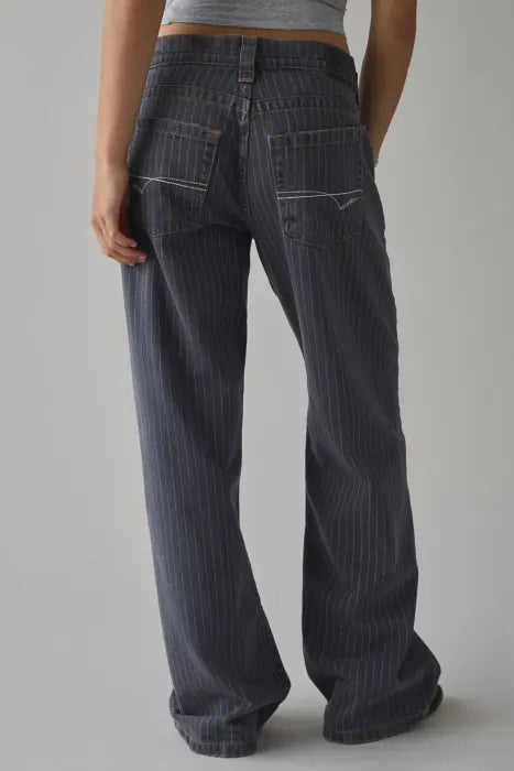 Printed Pinstripe Jeans
